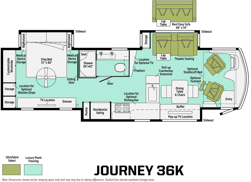 Winnebago Journey 36K Floorplan